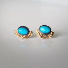 Load image into Gallery viewer, Turquoise Halo Studs
