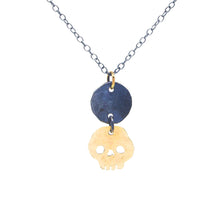 Load image into Gallery viewer, Hammered Skull Drop Necklace
