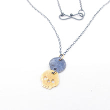 Load image into Gallery viewer, Hammered Skull Drop Necklace
