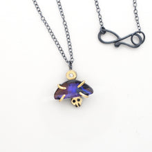 Load image into Gallery viewer, Diamond Opal And Skull Necklace