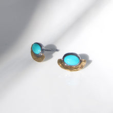 Load image into Gallery viewer, Turquoise Halo Studs
