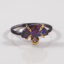 Load image into Gallery viewer, Opal and Diamond Arc Ring
