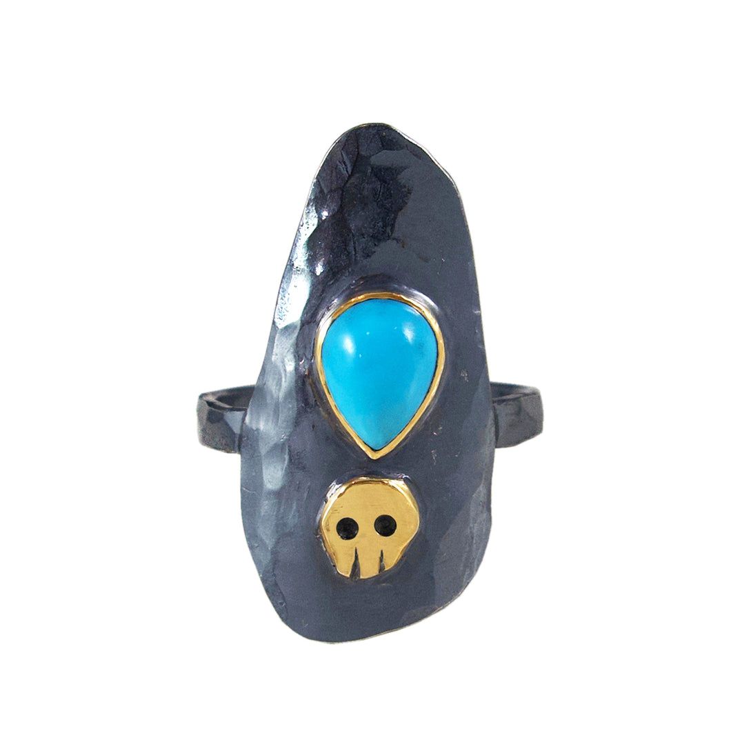 Turquoise Skull Ring