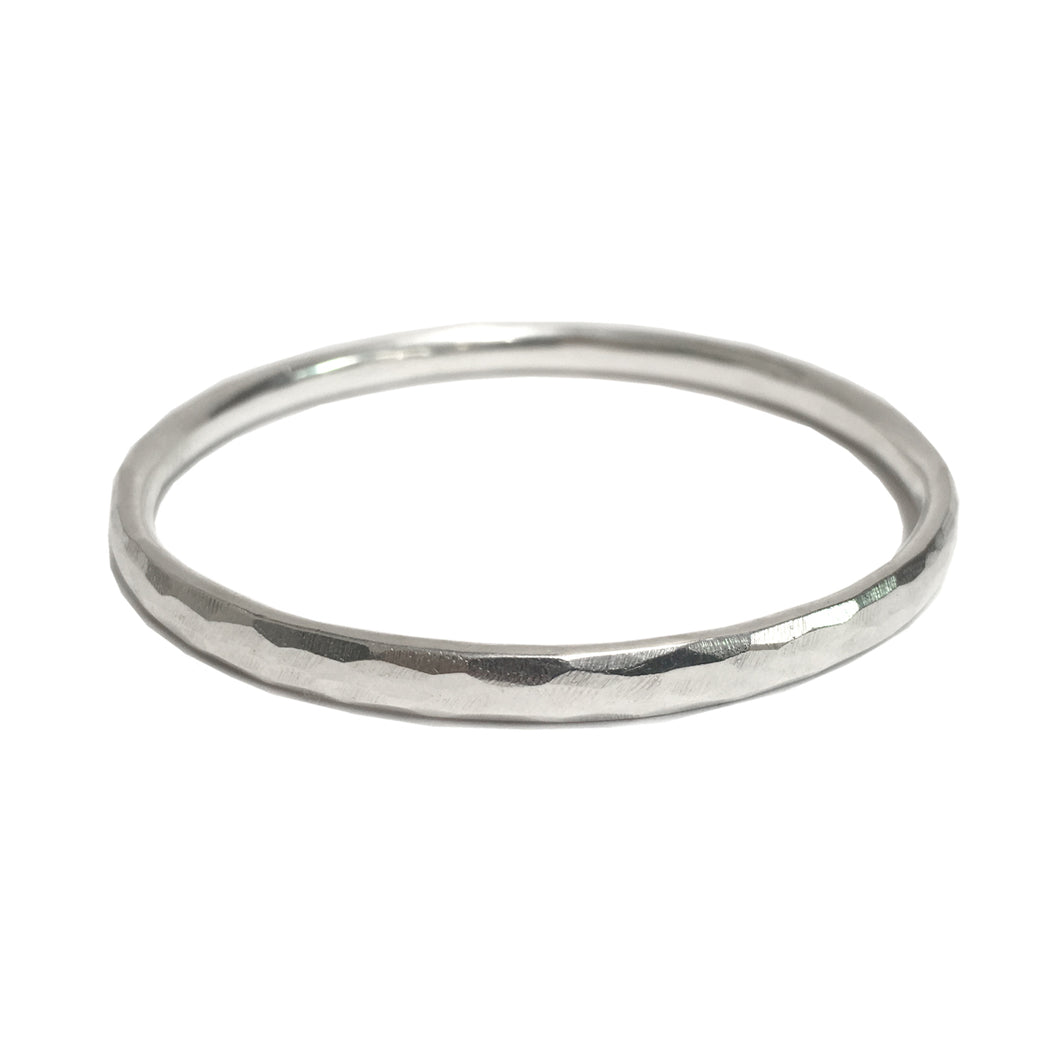 FACETED SILVER BANGLE